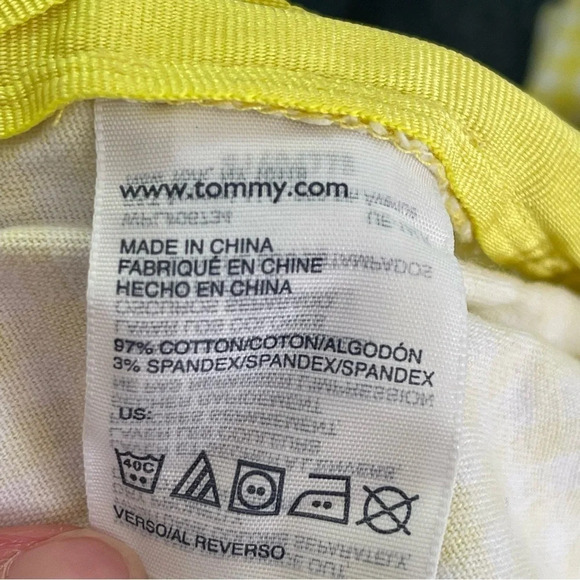 Tommy Hilfiger Checkered Yellow And white crop pants medium raise - Picture 5 of 5